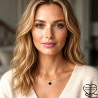 Black and hollow clover pendant necklace on gold stainless steel woman necklace gift