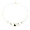 Black and hollow clover pendant necklace on gold stainless steel woman necklace gift