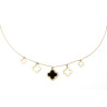 Black and hollow clover pendant necklace on gold stainless steel woman necklace gift