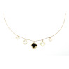 Collier pendentif trèfle noir trèfles et creux sur acier inoxydable or cadeau collier femme