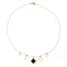 Collier pendentif trèfle noir trèfles et creux sur acier inoxydable or cadeau collier femme