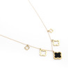 Collier pendentif trèfle noir trèfles et creux sur acier inoxydable or cadeau collier femme