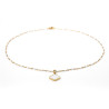 Collier pendentif trèfle blanc et chaîne perlée émail blanc acier inoxydable or argent cadeau collier femme