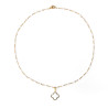 Collier pendentif trèfle blanc et chaîne perlée émail blanc acier inoxydable or argent cadeau collier femme