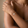 White clover bracelet on stainless steel silver and gold beaded chain women jewelry