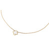 Collier pendentif trèfle blanc nacre acier inoxydable or cadeau collier femme