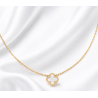 White mother-of-pearl clover pendant necklace gold stainless steel woman necklace gift
