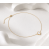 Collier pendentif trèfle blanc nacre acier inoxydable or cadeau collier femme