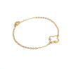 White clover bracelet on stainless steel gold cable chain women jewelry