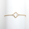 White clover bracelet on stainless steel gold cable chain women jewelry