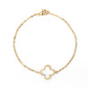 White clover bracelet on stainless steel gold cable chain women jewelry