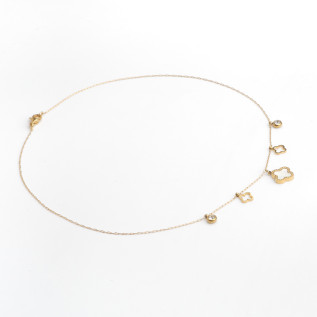 Clover charms and cubic zirconia necklace on gold stainless steel woman necklace gift