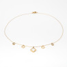Clover charms and cubic zirconia necklace on gold stainless steel woman necklace gift