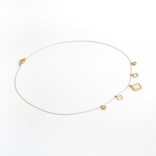 Clover charms and cubic zirconia necklace on gold stainless steel woman necklace gift