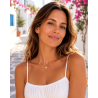 Clover charms and cubic zirconia necklace on gold stainless steel woman necklace gift
