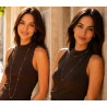 Hollow small clover extra-long necklace in silver or gold stainless steel woman gift