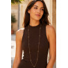 Hollow small clover extra-long necklace in silver or gold stainless steel woman gift