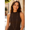 Hollow small clover extra-long necklace in silver or gold stainless steel woman gift