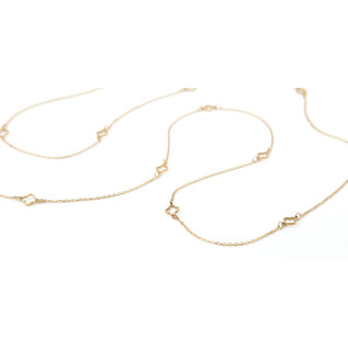 Hollow small clover extra-long necklace in silver or gold stainless steel woman gift