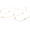 Sautoir extra-long petits trèfles creux acier inoxydable argent or cadeau femme