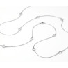Sautoir extra-long petits trèfles creux acier inoxydable argent or cadeau femme