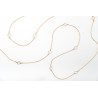 Sautoir extra-long petits trèfles creux acier inoxydable argent or cadeau femme