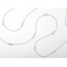 Sautoir extra-long petits trèfles creux acier inoxydable argent or cadeau femme