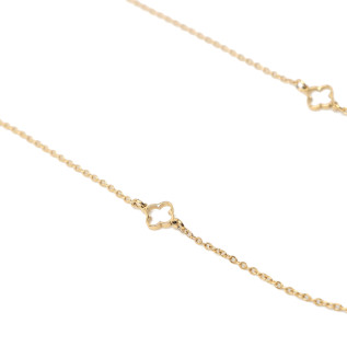 Hollow small clover extra-long necklace in silver or gold stainless steel woman gift