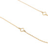 Sautoir extra-long petits trèfles creux acier inoxydable argent or cadeau femme