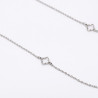 Sautoir extra-long petits trèfles creux acier inoxydable argent or cadeau femme