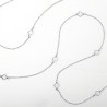 Sautoir extra-long petits trèfles creux acier inoxydable argent or cadeau femme