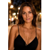 Mid-length or long large oval link necklace in silver or gold stainless steel woman gift