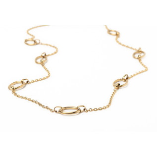 Collier mi-long ou sautoir grandes mailles ovales acier inoxydable argent or cadeau femme