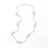 Collier mi-long ou sautoir grandes mailles ovales acier inoxydable argent or cadeau femme