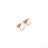 Boucles d'oreilles sur clous fleurs de prunier en nacre sur acier inoxydable or vendues par paire cadeau femme