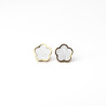 Plum blossom stud earrings on stainless steel gold sold in pairs woman gift