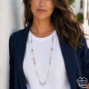 Hollow circle and oval links long necklace in silver or gold stainless steel woman gift