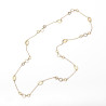 Sautoir cercles et ovales creux acier inoxydable argent or cadeau femme