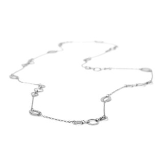 Sautoir cercles et ovales creux acier inoxydable argent or cadeau femme