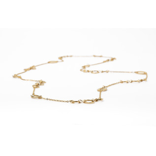 Hollow circle and oval links long necklace in silver or gold stainless steel woman gift