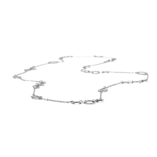 Hollow circle and oval links long necklace in silver or gold stainless steel woman gift