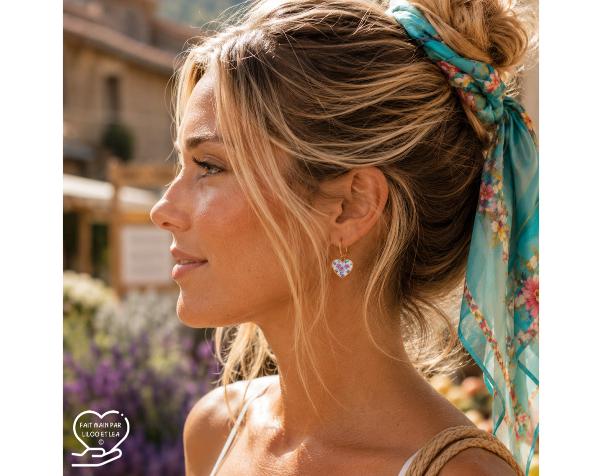 Boucles d'oreilles créoles et coeur Liberty sur acier inoxydable argent or vendues par paire cadeau femme