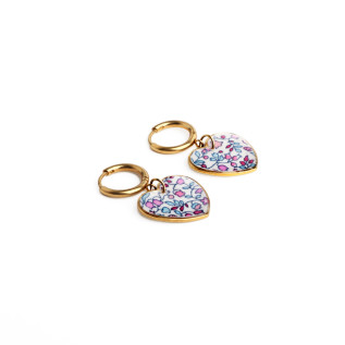 Boucles d'oreilles créoles et coeur Liberty sur acier inoxydable argent or vendues par paire cadeau femme