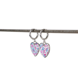 Boucles d'oreilles créoles et coeur Liberty sur acier inoxydable argent or vendues par paire cadeau femme