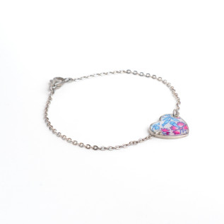 Bracelet coeur Liberty sur acier inoxydable argent or cadeau femme fillette