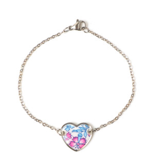 Bracelet coeur Liberty sur acier inoxydable argent or cadeau femme fillette