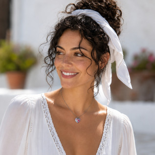 Collier pendentif coeur Liberty sur acier inoxydable argent or cadeau femme