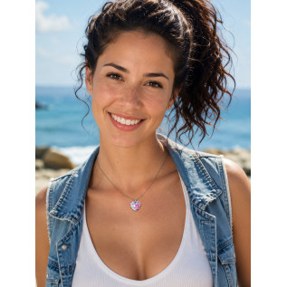 Collier pendentif coeur Liberty sur acier inoxydable argent or cadeau femme