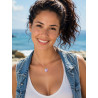 Collier pendentif coeur Liberty sur acier inoxydable argent or cadeau femme