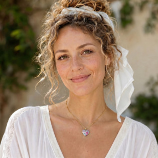 Collier pendentif coeur Liberty sur acier inoxydable argent or cadeau femme